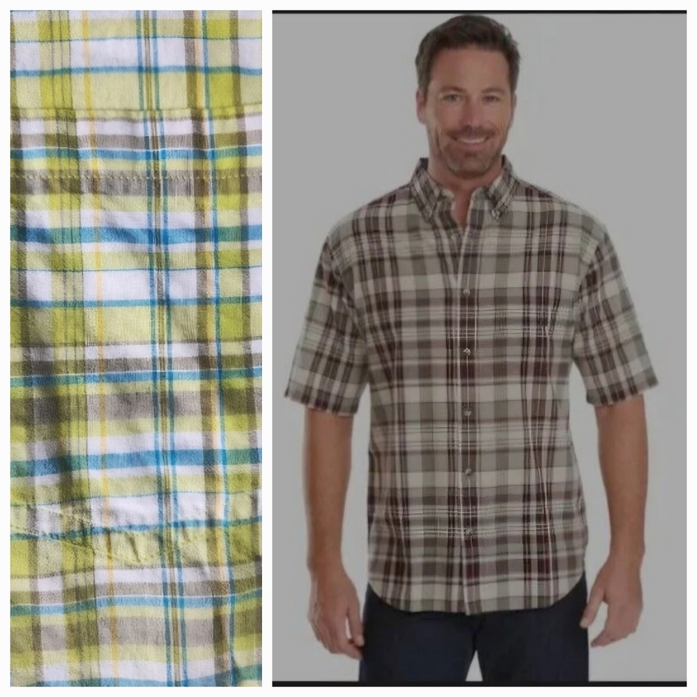 🌟7/25$ Woolrich TIMBERLINE SHIRT Green And Blue Plaid